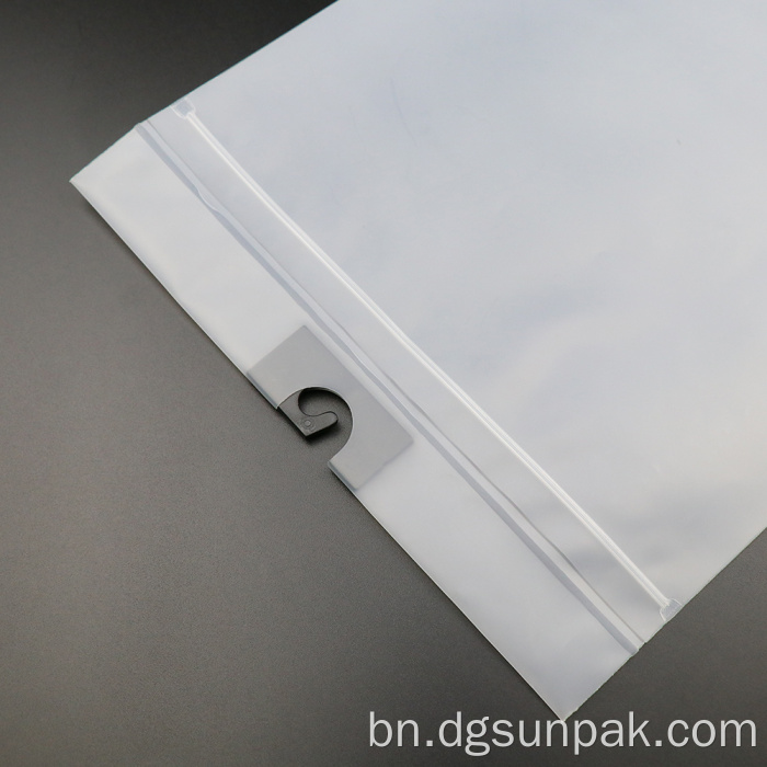 কাস্টম প্লাস্টিকের ব্যাগ হুক ফ্রস্টেড হেডার প্যাকেজিং ব্যাগ